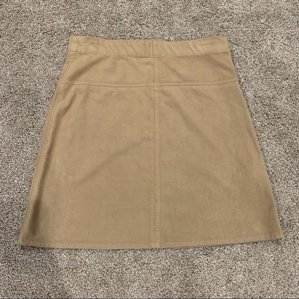 Max Studio Tan Faux Suede Skirt